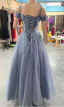 Load image into Gallery viewer, G635,  Grey Ball Semi off Shoulder Gown, Size (XS-30 to L-38)