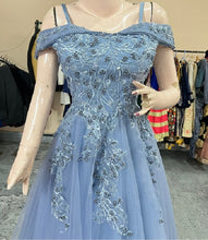 Load image into Gallery viewer, G635,  Grey Ball Semi off Shoulder Gown, Size (XS-30 to L-38)
