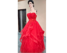 Load image into Gallery viewer, G230, Red Tub Top Ball Gown, Size (XS-30 to XL-40)