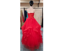Load image into Gallery viewer, G230, Red Tub Top Ball Gown, Size (XS-30 to XL-40)