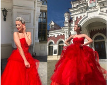 Load image into Gallery viewer, G230, Red Tub Top Ball Gown, Size (XS-30 to XL-40)