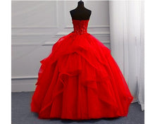 Load image into Gallery viewer, G230, Red Tub Top Ball Gown, Size (XS-30 to XL-40)