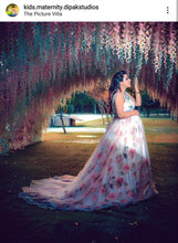 Load image into Gallery viewer, G210 (7), Light Pink Floral Maternity Shoot Baby Shower Trail Gown, Size (XS-30 to 4XL-48)