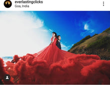 Load image into Gallery viewer, G123, Luxury Wine Puffy Cloud Trail Big Ball Gown, Size (XS-30 to L-38)