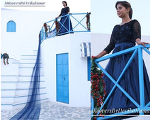 Load image into Gallery viewer, G101 (5) Blue and Black Pre Wdding Gown, Size (XS-30 to 4XL-48)