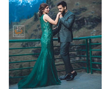 Load image into Gallery viewer, G78, Green Lace Tube Mermaid Gown, Size (XS-30 to L-36)