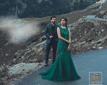 Load image into Gallery viewer, G78, Green Lace Tube Mermaid Gown, Size (XS-30 to L-36)
