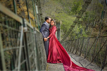 Load image into Gallery viewer, G92 (11), Dark Wine Satin Ball Gown, Size (XS-30 to XXXL-46),