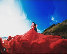 Load image into Gallery viewer, G137 (9), Luxury Red Puffy Cloud Trail Ball Gown, Size (XS-30 to xl 42)