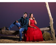 Load image into Gallery viewer, G127 (3), Wine Flower Prom Ball Gown, Size (XS-30 to XL-40)