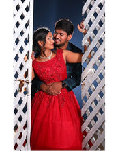 Load image into Gallery viewer, G127 (3), Wine Flower Prom Ball Gown, Size (XS-30 to XL-40)
