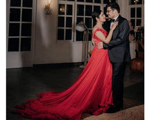 Load image into Gallery viewer, G137 (9), Luxury Red Puffy Cloud Trail Ball Gown, Size (XS-30 to xl 42)