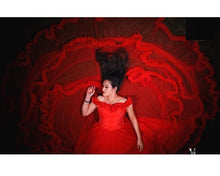 Load image into Gallery viewer, G137 (9), Luxury Red Puffy Cloud Trail Ball Gown, Size (XS-30 to xl 42)
