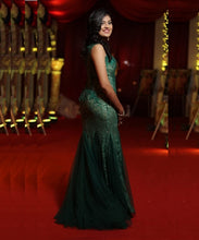 Load image into Gallery viewer, G78, Green Lace Tube Mermaid Gown, Size (XS-30 to L-36)