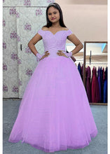 Load image into Gallery viewer, G935, Lavender Off Shoulder Ball Gown, Size (XS-30 to L-38)