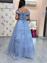 Load image into Gallery viewer, G635,  Grey Ball Semi off Shoulder Gown, Size (XS-30 to L-38)