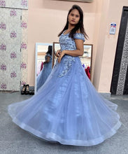 Load image into Gallery viewer, G635,  Grey Ball Semi off Shoulder Gown, Size (XS-30 to L-38)