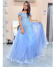 Load image into Gallery viewer, G635,  Grey Ball Semi off Shoulder Gown, Size (XS-30 to L-38)