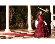 Load image into Gallery viewer, G92 (11), Dark Wine Satin Ball Gown, Size (XS-30 to XXXL-46),