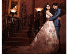 Load image into Gallery viewer, G210 (7), Light Pink Floral Prewedding Shoot Ball Trail Gown, Size (XS-30 to 4 XL -48)