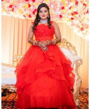 Load image into Gallery viewer, G230, Red Tub Top Ball Gown, Size (XS-30 to XL-40)