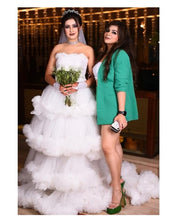 Load image into Gallery viewer, W259, White Tube Ruffled Ball Gown, Size (All)