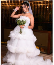 Load image into Gallery viewer, W259, White Tube Ruffled Ball Gown, Size (All)