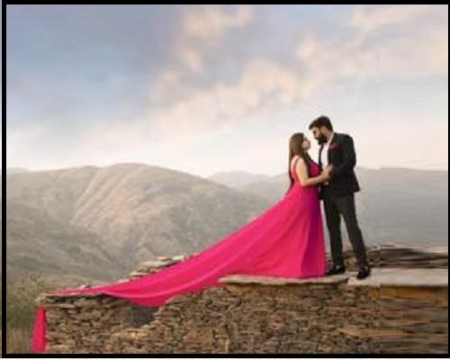 G251, Hot Pink Pre-Wedding Shoot Trail Gown, (All Sizes)pp – Style