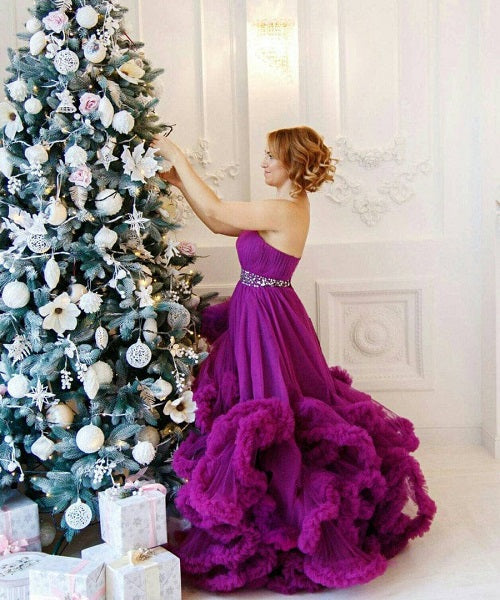 G333, Purple Puffy Cloud Trail Big Ball Gown, (All Sizes)pp – Style Icon  www.dressrent.in
