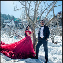 Load image into Gallery viewer, G137 (9), Luxury Red Puffy Cloud Trail Ball Gown,  Size - (XS-30 to XXL-44)