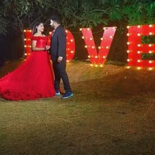 Load image into Gallery viewer, G137 (9), Luxury Red Puffy Cloud Trail Ball Gown, Size (XS-30 to xl 42)