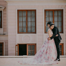 Load image into Gallery viewer, G210 (7), Light Pink Floral Prewedding Shoot Ball Trail Gown, Size (XS-30 to 4 XL -48)