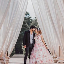 Load image into Gallery viewer, G210 (7), Light Pink Floral Prewedding Shoot Ball Trail Gown, Size (XS-30 to 4 XL -48)
