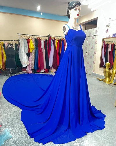 G324, Royal Blue Tube Top Slit Cut Maternity Long Trail Gown, Size (Al –  Style Icon www.dressrent.in