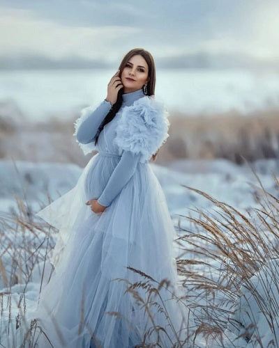 princess polly baby blue dress Elegant Maternity Dress for Photoshoot 