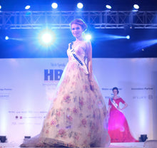 Load image into Gallery viewer, G210 (7), Light Pink Floral Prewedding Shoot Ball Trail Gown, Size (XS-30 to 4 XL -48)