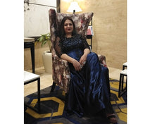 Load image into Gallery viewer, G101 (5)  Blue and Black Gown, Size (XS-30 to 4XL-48)
