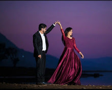 Load image into Gallery viewer, G92 (11), Dark Wine Satin Ball Gown, Size (XS-30 to XXXL-46),