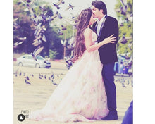 Load image into Gallery viewer, G210 (7), Light Pink Floral Prewedding Shoot Ball Trail Gown, Size (XS-30 to 4 XL -48)