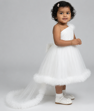 Load image into Gallery viewer, W719 , White Kids One Shoulder Gown