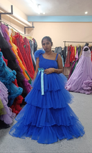 Load image into Gallery viewer, G328, RoyalBlue luxury Ruffle Long Trail Gown Size(ALL)pp