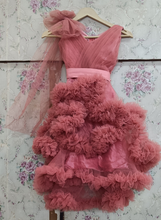 Load image into Gallery viewer, G878 (4), Peach Ruffled Mother-Daughter Gown, Size (All)