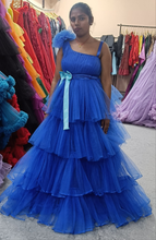 Load image into Gallery viewer, G328, RoyalBlue luxury Ruffle Long Trail Gown Size(ALL)pp