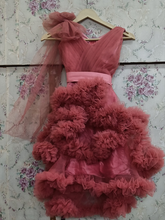 Load image into Gallery viewer, G878 (4), Peach Ruffled Mother-Daughter Gown, Size (All)