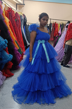 Load image into Gallery viewer, G328, RoyalBlue luxury Ruffle Long Trail Gown Size(ALL)pp