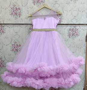 G2127, Pink Frilled Mother-Daughter Gown, Size (ALL)pp