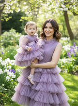 Load image into Gallery viewer, G774, Lavender mother and daughter short dress photoshoot  Gown, Size(All)