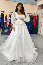 Load image into Gallery viewer, W260, White Organza  Trail Gown, Size: All