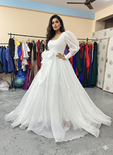 Load image into Gallery viewer, W260, White Organza  Trail Gown, Size: All