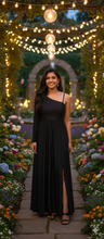 Load image into Gallery viewer, G320 ,Black Slit Cut One Shoulder  Shoot Trail Gown, (Size All )